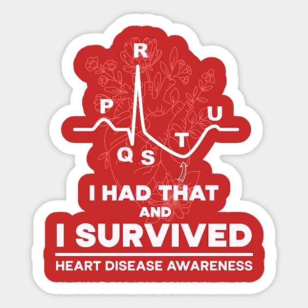 Heartbeat ECG Stroke Survivor Heart Disease Awareness Sticker by Publicfriends